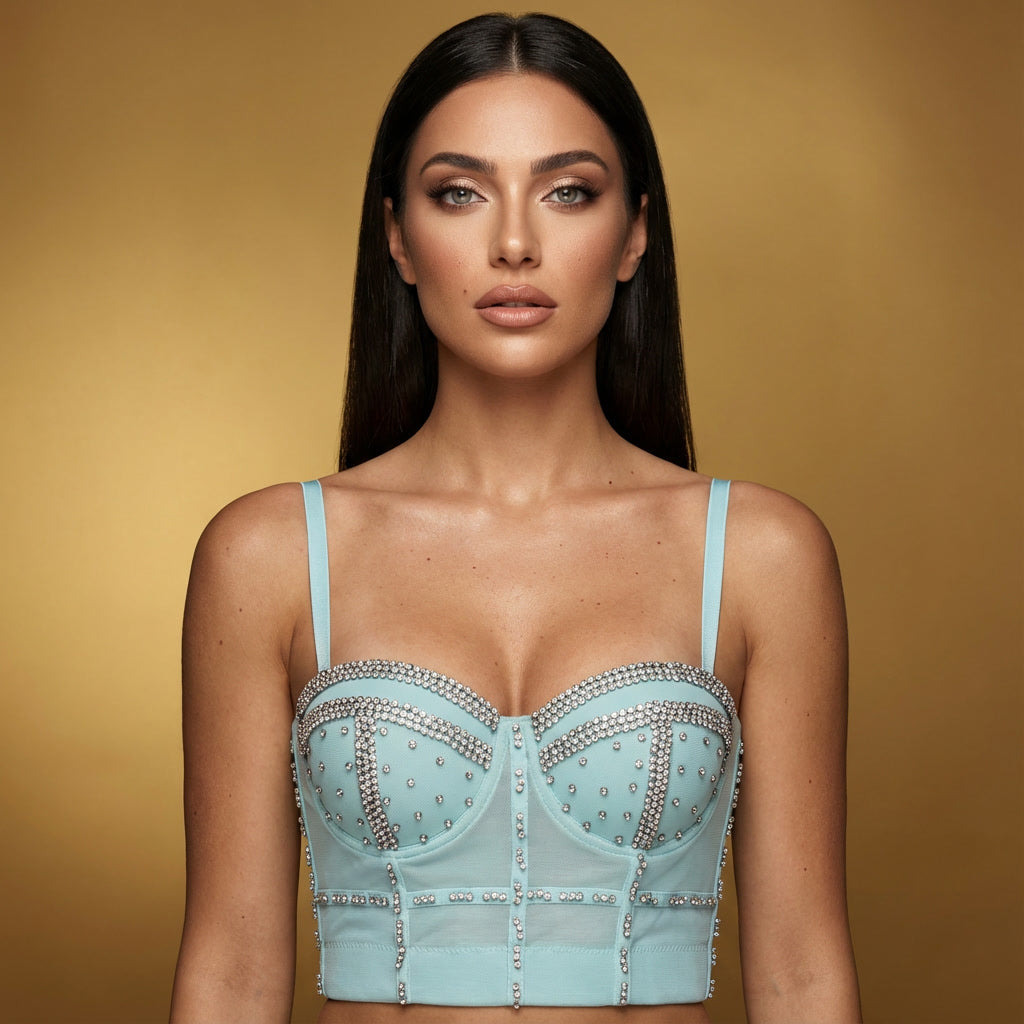 Doll Rhinestone Bustier Top