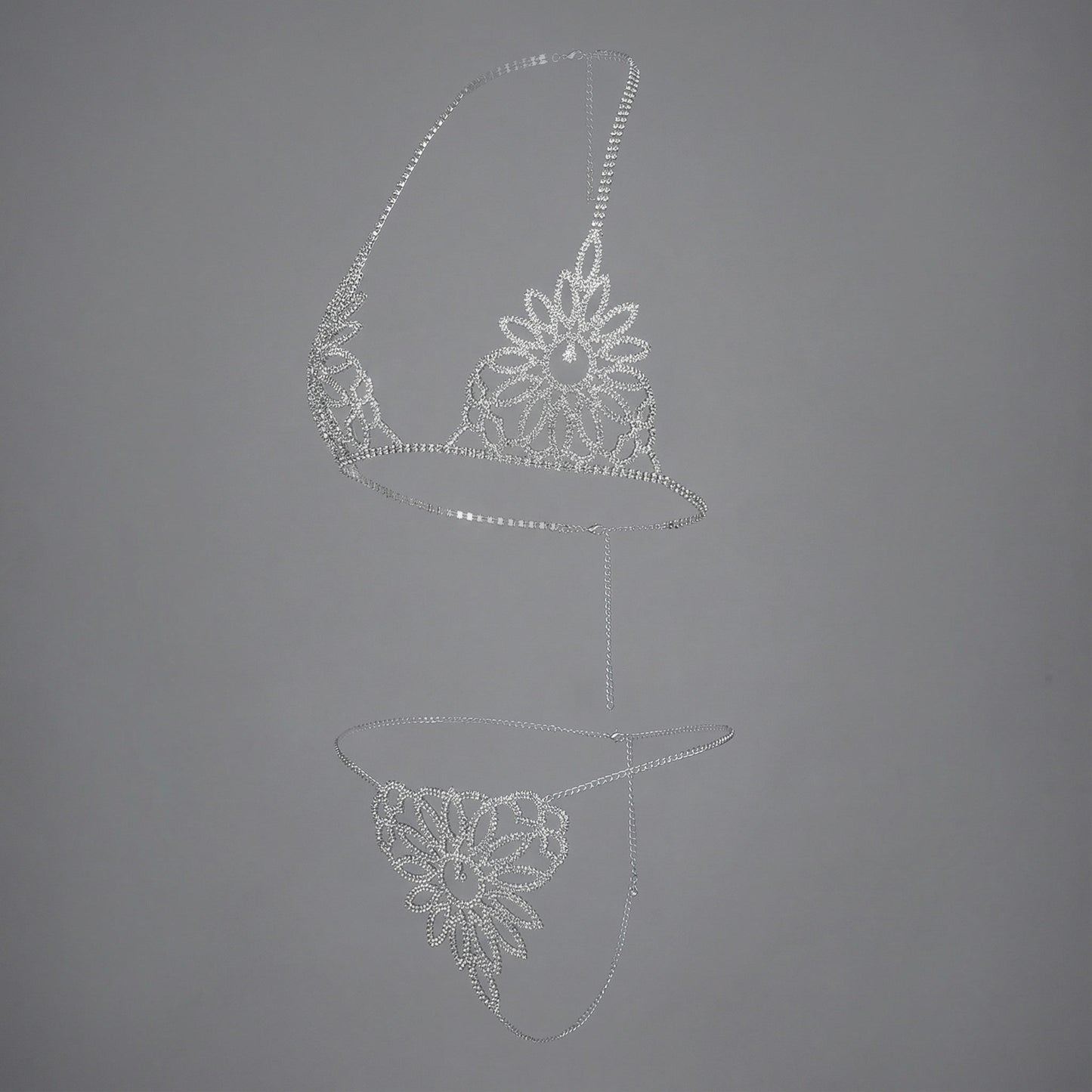 Monique Rhinestone Flower Lingerie Set