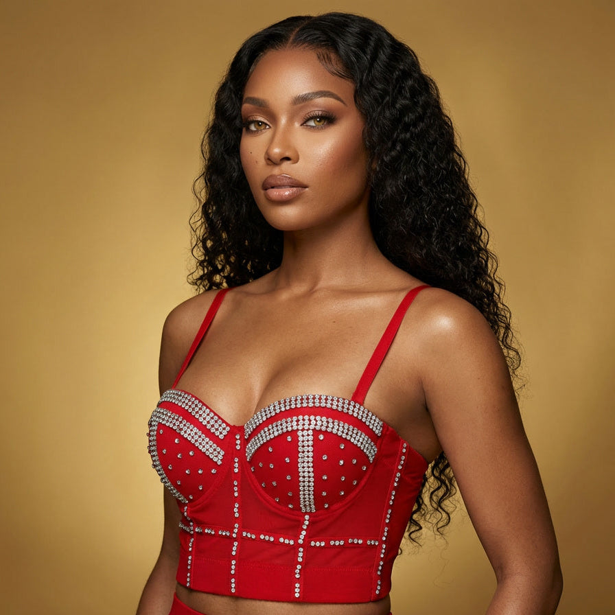 Doll Rhinestone Bustier Top
