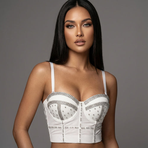 Doll Rhinestone Bustier Top