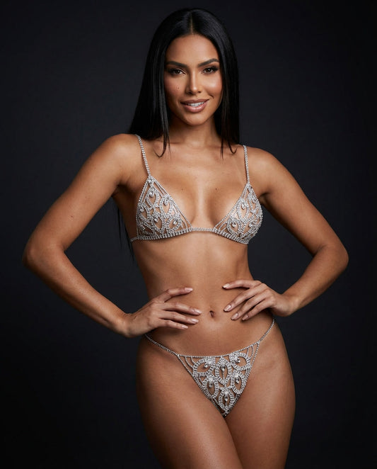 Cassie Rhinestone Lingerie Set