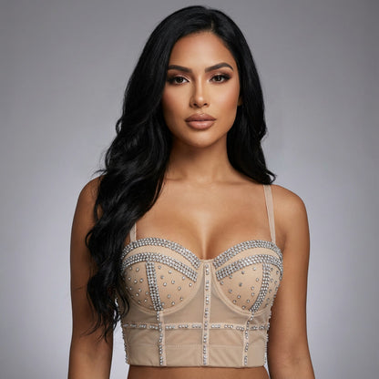 Doll Rhinestone Bustier Top