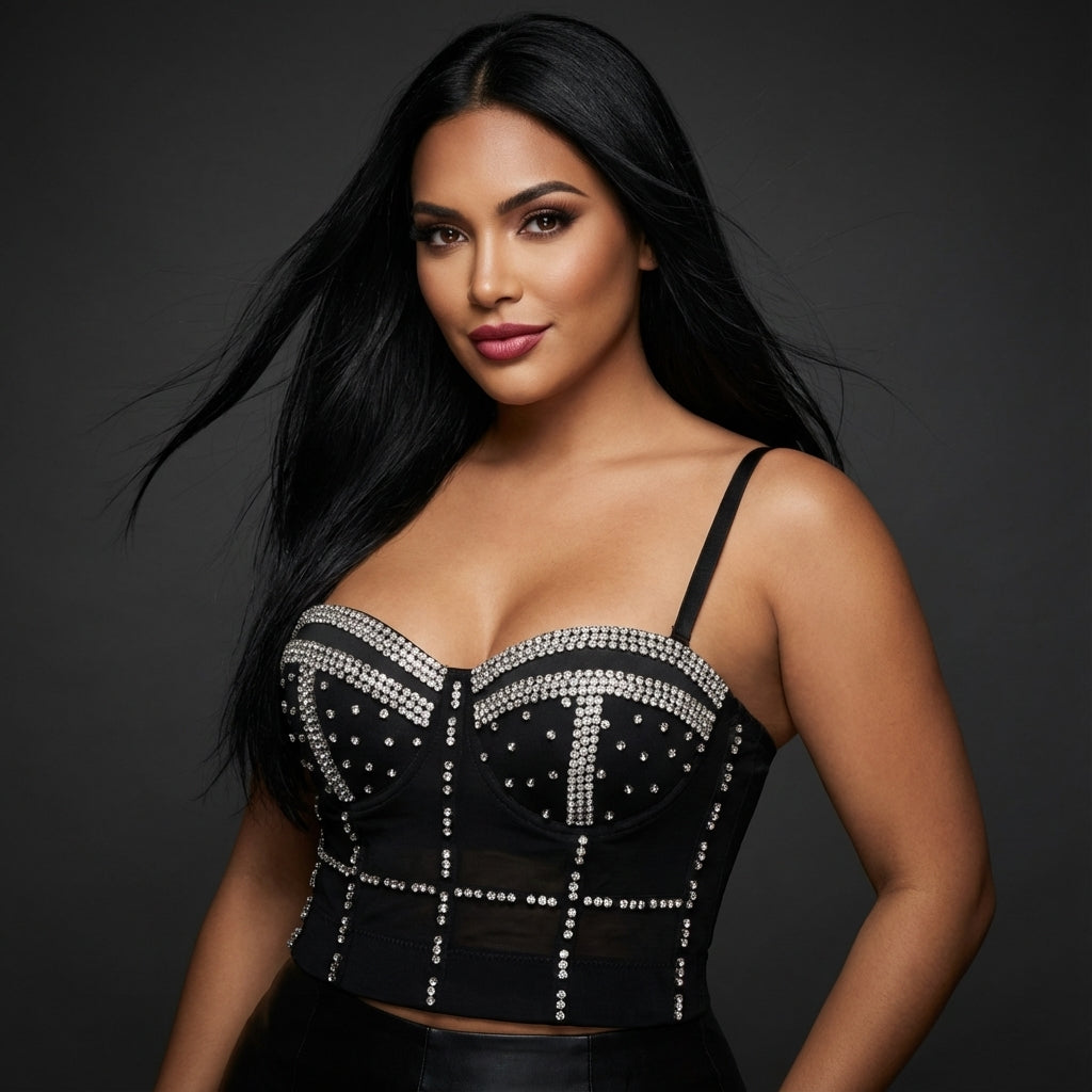 Doll Rhinestone Bustier Top