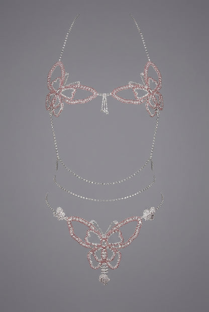 Butterfly Rhinestone Lingerie Set