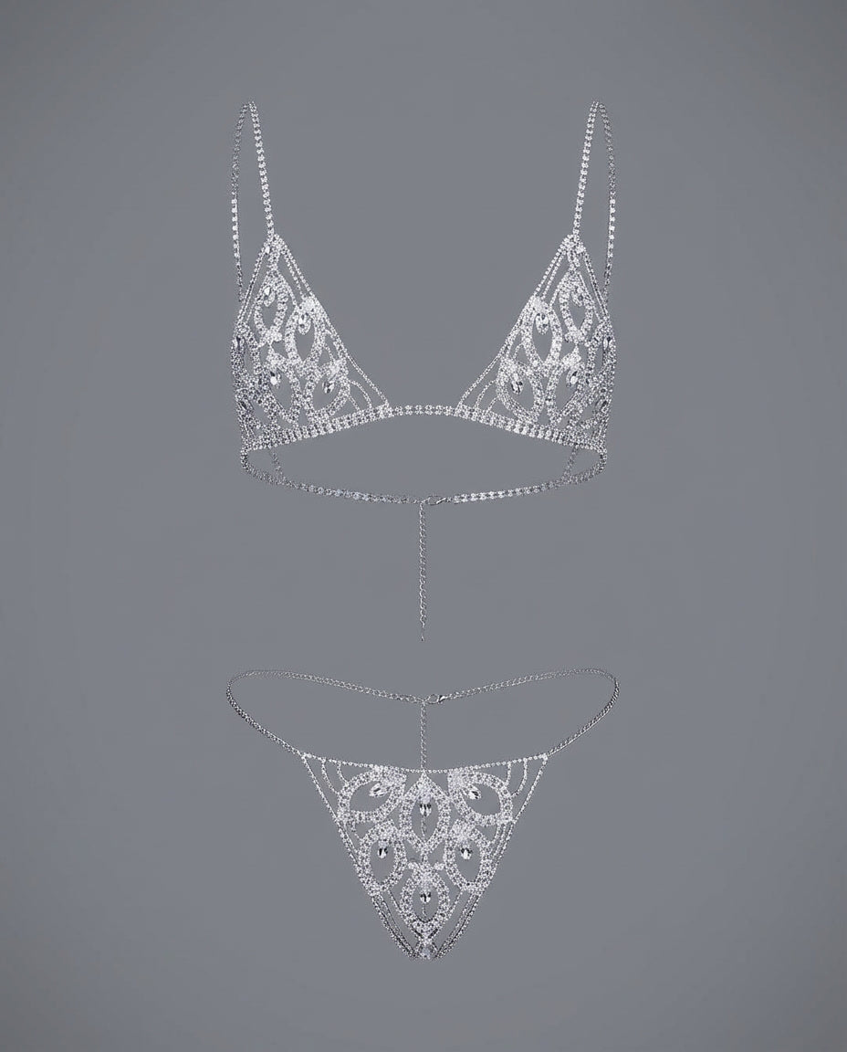 Cassie Rhinestone Lingerie Set