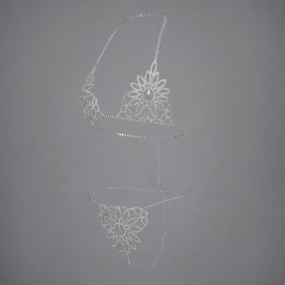 Monique Rhinestone Flower Lingerie Set