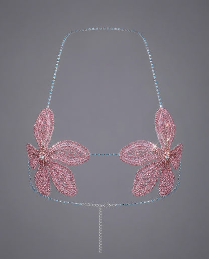 Cosmos Flower Rhinestone Bra