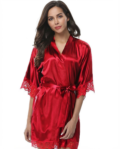Satin and Lace Robe Loungewear
